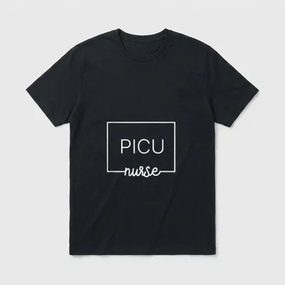 Cute Pediatric Nurse PICU Squad T-Shirt – Classic T-Shirt in Black