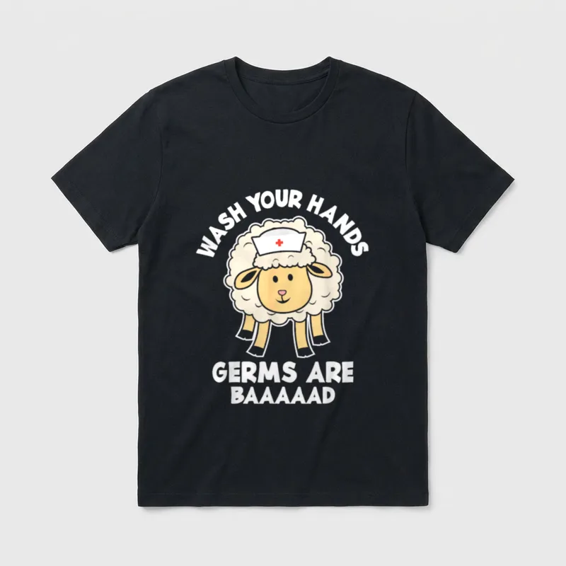 Hands Hygiene Care Message Pediatric Nurse T-Shirt – Classic T-Shirt in Black