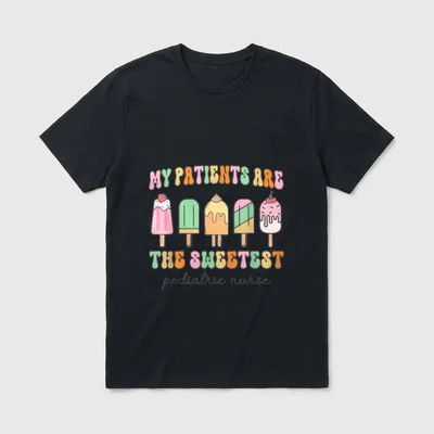 Patients Are the Sweetest Retro Pediatric T-Shirt – Classic T-Shirt in Black