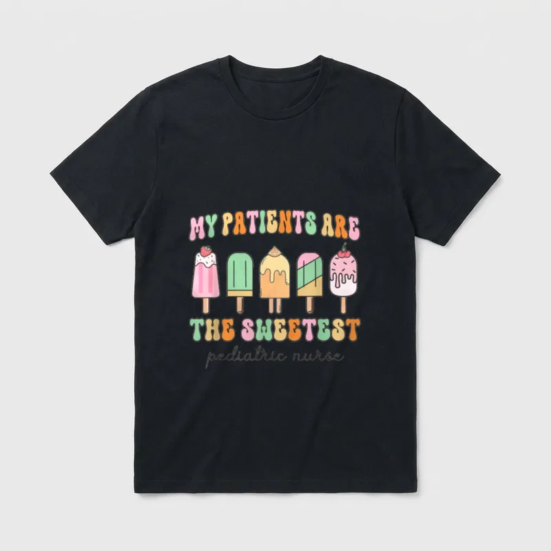 Patients Are the Sweetest Retro Pediatric T-Shirt – Classic T-Shirt in Black