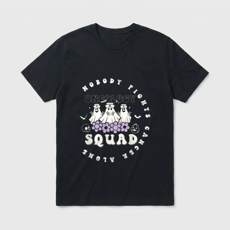Halloween Oncology Nurse Squad Retro T-Shirt – Classic T-Shirt in Black