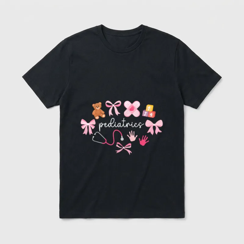 Pediatrics Coquette Pediatric Nurse Peds T-Shirt – Classic T-Shirt in Black