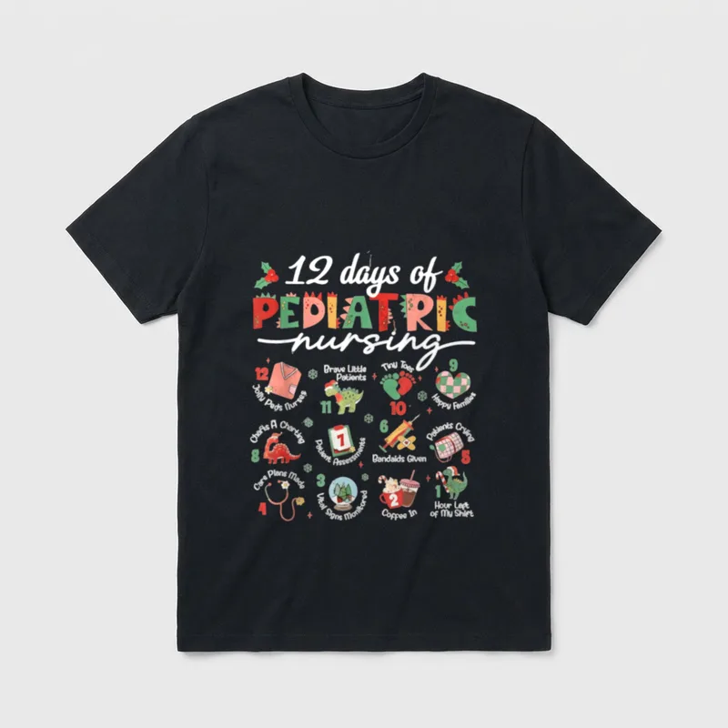 12 Days of Pediatric Nursing Peds T-Shirt – Classic T-Shirt in Black