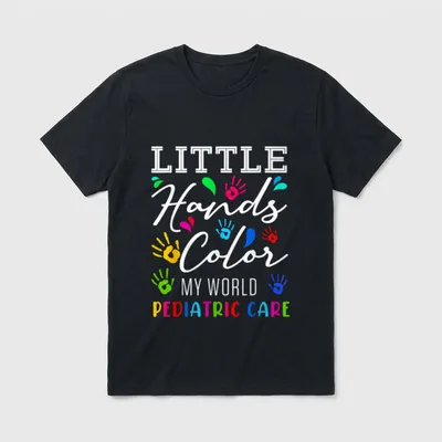Little Hands Color My World Pediatric T-Shirt – LITTLE Hands Color MY WORLD PEDIATRIC CARE – Classic T-Shirt in Black