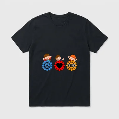 Pediatrics Nurse Doctor Surgeon Pediatrician Peace T-Shirt – Classic T-Shirt in Black