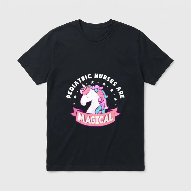 Pediatric Nurses Are Magical Unicorn Nurse T-Shirt – Classic T-Shirt in Black