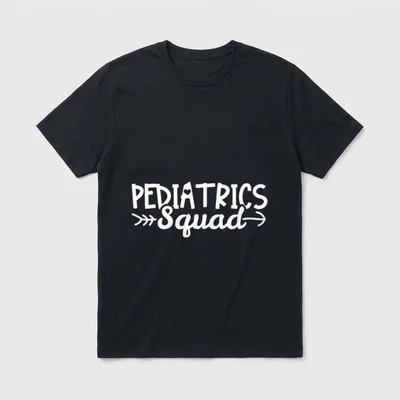 Pediatric Nurse Classic T-Shirt – PEDIATRICS Squad lettering with an arrow – Classic T-Shirt in Black