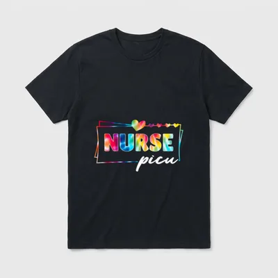 PICU Nurse Tie Dye Pediatric Intensive T-Shirt – Classic T-Shirt in Black