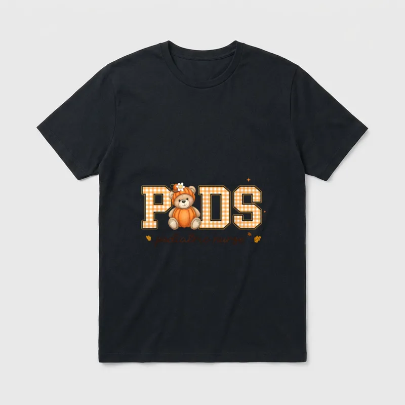 Pediatrics Halloween Thanksgiving PEDS Nurse Fall T-Shirt – Classic T-Shirt in Black