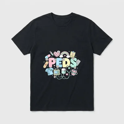 Nurse Peds Pediatric Crew RN T-Shirt – Classic T-Shirt in Black