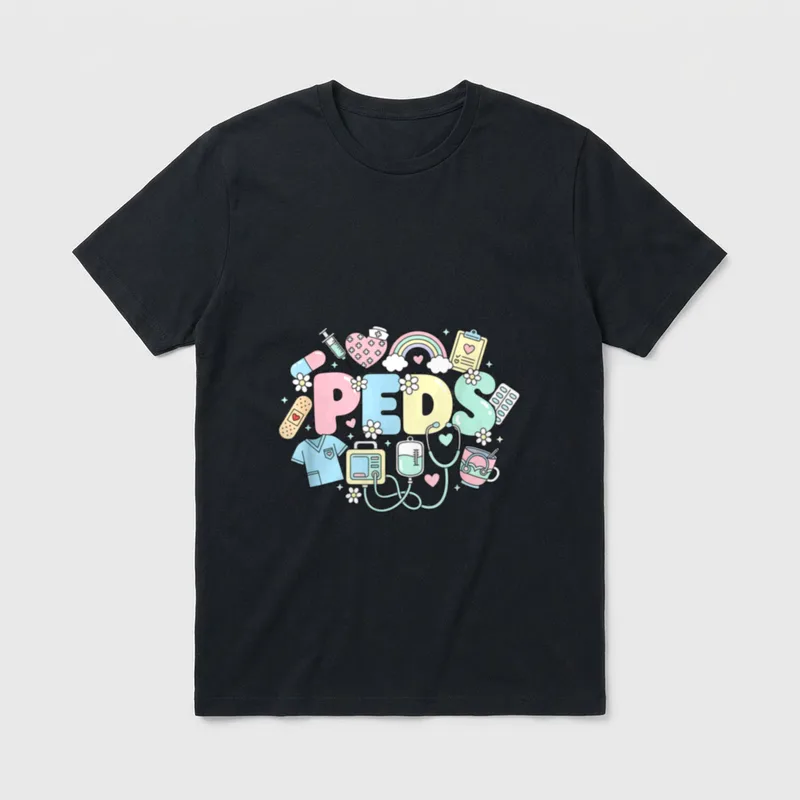 Nurse Peds Pediatric Crew RN T-Shirt – Classic T-Shirt in Black