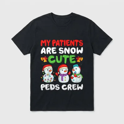 Patients Are Snow PEDS Crew Pediatric T-Shirt – MY PATIENTS ARE SNOW CUTE PEDS CREW – Classic T-Shirt in Black