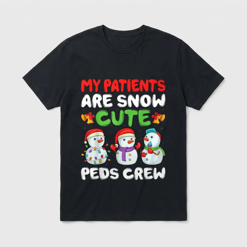 Patients Are Snow PEDS Crew Pediatric T-Shirt – MY PATIENTS ARE SNOW CUTE PEDS CREW – Classic T-Shirt in Black