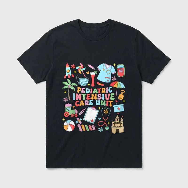 Pediatric Intensive Care Unit Summer Vibes T-Shirt – Classic T-Shirt in Black