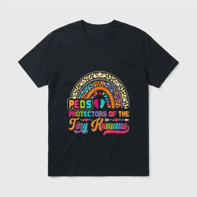Protectors of Tiny Humans Rainbow Pediatrics T-Shirt – Classic T-Shirt in Black