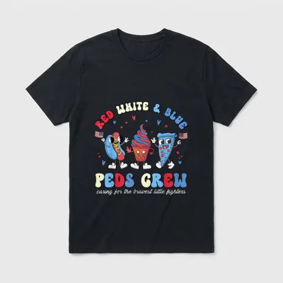 Red White Blue PEDS Crew Pediatric T-Shirt – Classic T-Shirt in Black