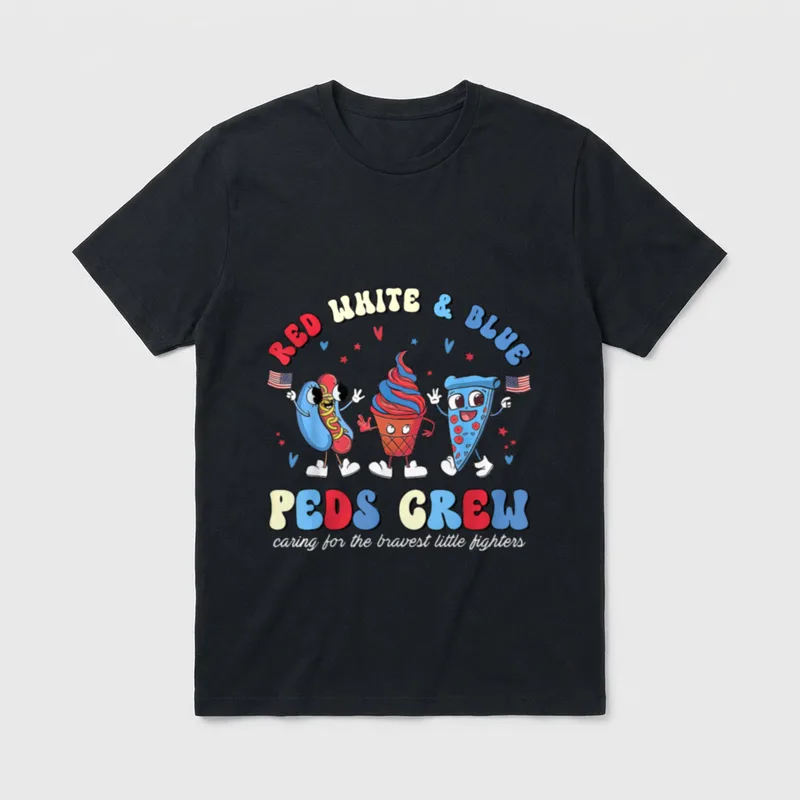 Red White Blue PEDS Crew Pediatric T-Shirt – Classic T-Shirt in Black