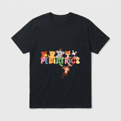 Pediatric Nurse PEDS Nursing Appreciation Animal T-Shirt – Classic T-Shirt in Black