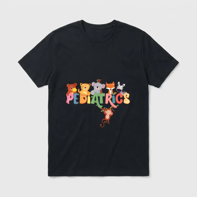 Pediatric Nurse PEDS Nursing Appreciation Animal T-Shirt – Classic T-Shirt in Black