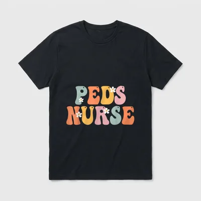Peds Nurse Week Groovy Appreciation Day T-Shirt – Classic T-Shirt in Black
