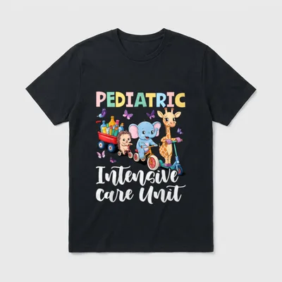 Pediatric Intensive Care Unit Cute Animals T-Shirt – Classic T-Shirt in Black