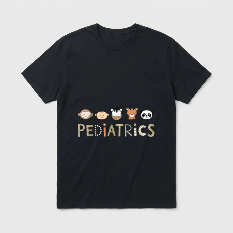 Pediatric Nurse Pediatrician Peds Cute Animals T-Shirt – Classic T-Shirt in Black