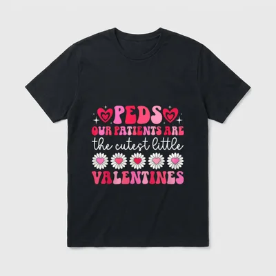 Peds Nurse Valentine Pediatric Nursing Valentines T-Shirt – Classic T-Shirt in Black