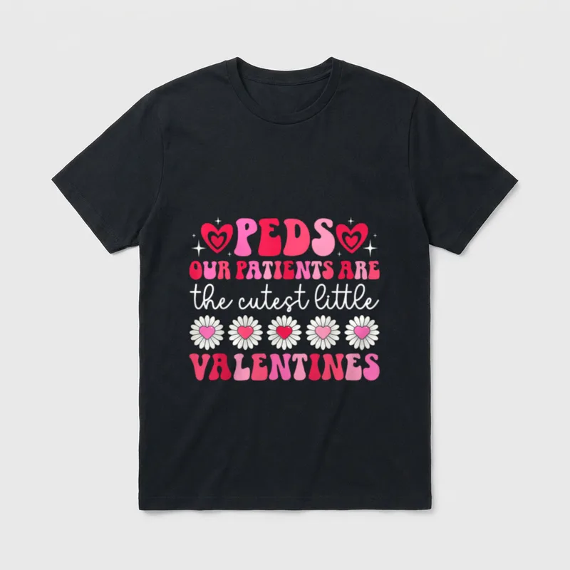 Peds Nurse Valentine Pediatric Nursing Valentines T-Shirt – Classic T-Shirt in Black