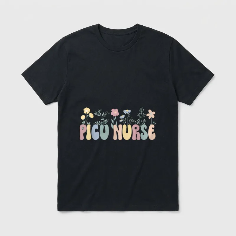 Groovy PICU Nurse Pediatric Intensive Unit T-Shirt – Classic T-Shirt in Black