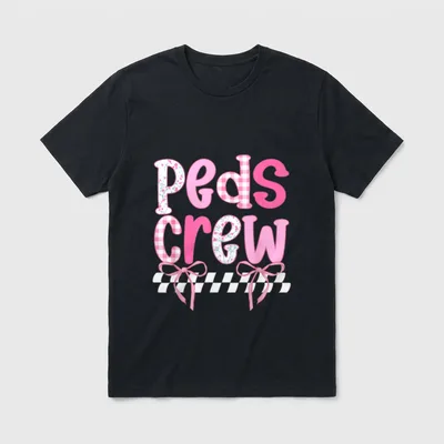 Peds Crew Coquette Nurse Squad Pediatric T-Shirt – Classic T-Shirt in Black