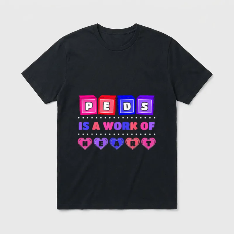 Pediatric Pediatrician Doctor Nurse Therapist Heart T-Shirt – Classic T-Shirt in Black