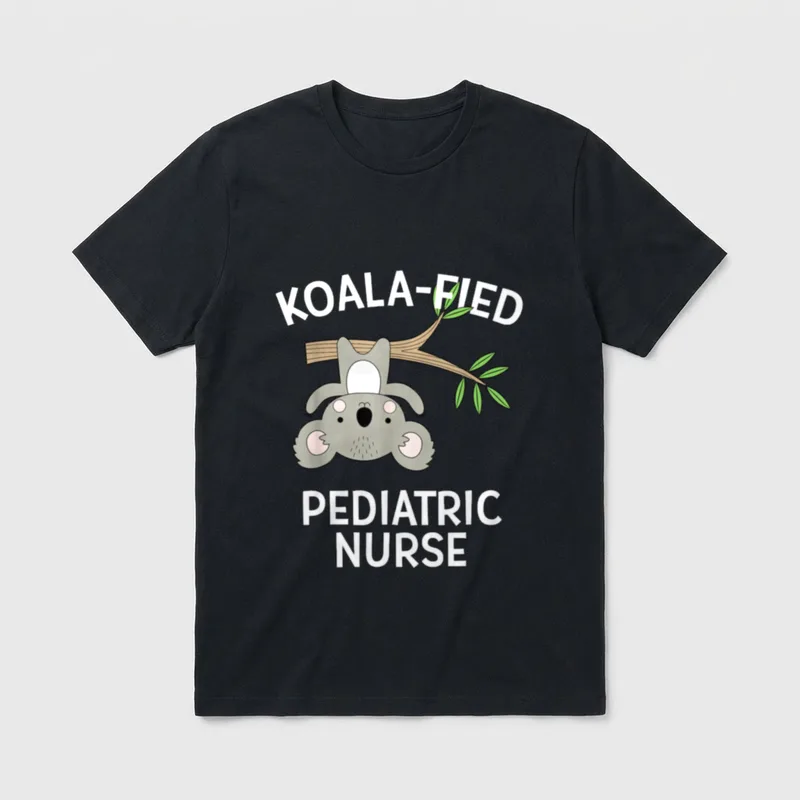 Cute Koala Pediatric Nurse T-Shirt – KOALA-FIED PEDIATRIC NURSE – Classic T-Shirt in Black