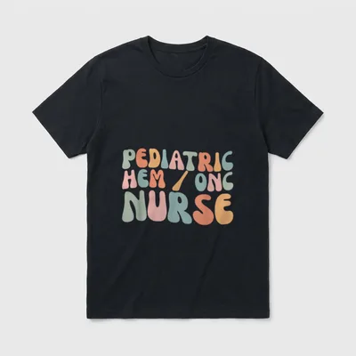 Pediatric Hematology Oncology Nurse Groovy PEDS T-Shirt – Classic T-Shirt in Black