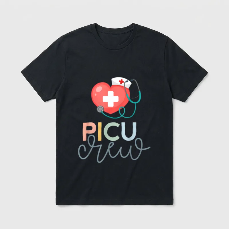PICU Nurse Pediatric Intensive Care Crew T-Shirt – Classic T-Shirt in Black