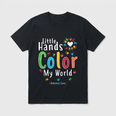 Pediatric Nurse Little Hands Color T-Shirt – Classic T-Shirt in Black