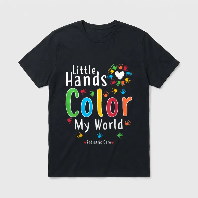 Pediatric Nurse Little Hands Color T-Shirt – Classic T-Shirt in Black