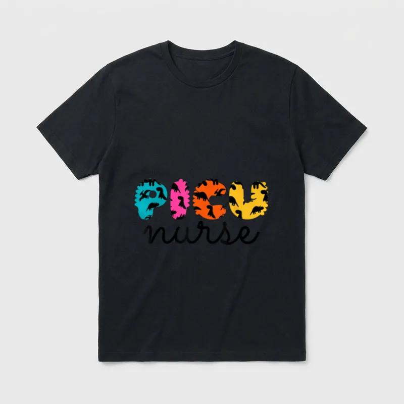 PICU Nurse Pediatric Dinosaurs Peds Appreciation T-Shirt – Classic T-Shirt in Black