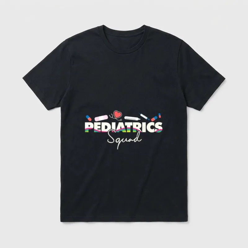 Pediatrics Squad Nurse Specializes T-Shirt – Classic T-Shirt in Black