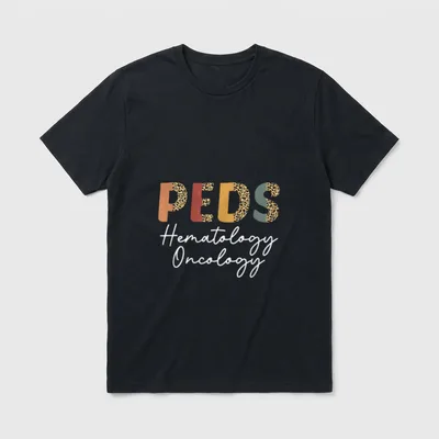 Peds Hematology Oncology Leopard Nurse Healthcare T-Shirt – Classic T-Shirt in Black