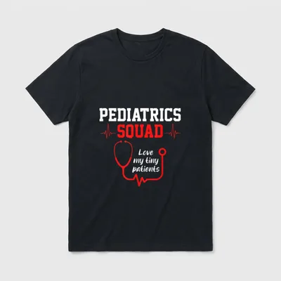 Pediatrician Nurse Pediatrics Squad Love T-Shirt – Classic T-Shirt in Black