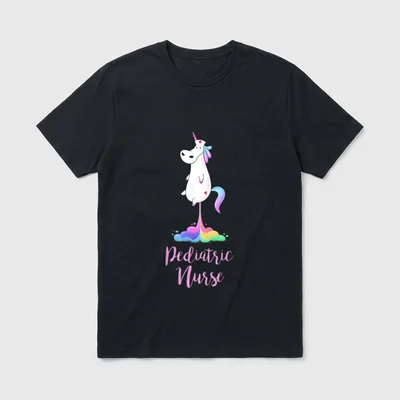 Pediatric Nurse Peds RN Appreciation Unicorn T-Shirt – Classic T-Shirt in Black
