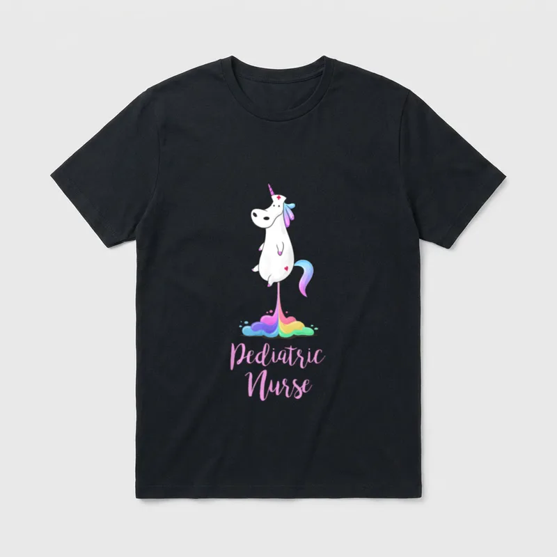 Pediatric Nurse Peds RN Appreciation Unicorn T-Shirt – Classic T-Shirt in Black