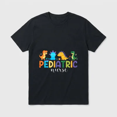 Pediatric Nurse PEDS Nursing Dinosaur Future T-Shirt – Classic T-Shirt in Black