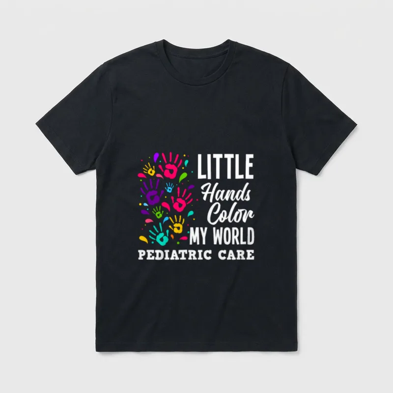 Hands Color My World Pediatrician Pediatric T-Shirt – Classic T-Shirt in Black