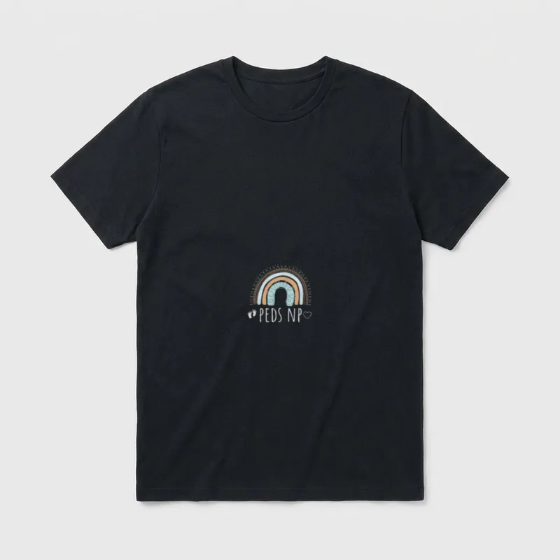 Peds NP Rainbow Monochrome Pediatric Nurse T-Shirt – Classic T-Shirt in Black