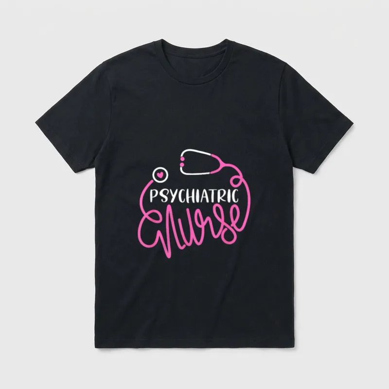 Psychiatric Nurse Cute RN Mental Health T-Shirt – Classic T-Shirt in Black