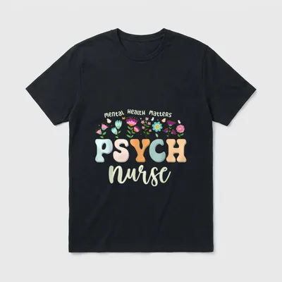 Psychiatric Nurse RN Cute Psych Squad T-Shirt – Classic T-Shirt in Black