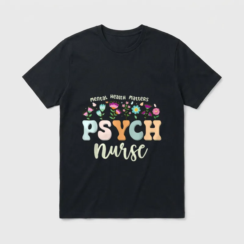 Psychiatric Nurse RN Cute Psych Squad T-Shirt – Classic T-Shirt in Black
