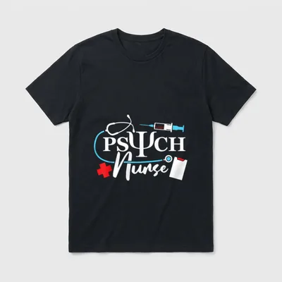 Psych Nurse Psychology Nursing Psychiatric Mental T-Shirt – Classic T-Shirt in Black