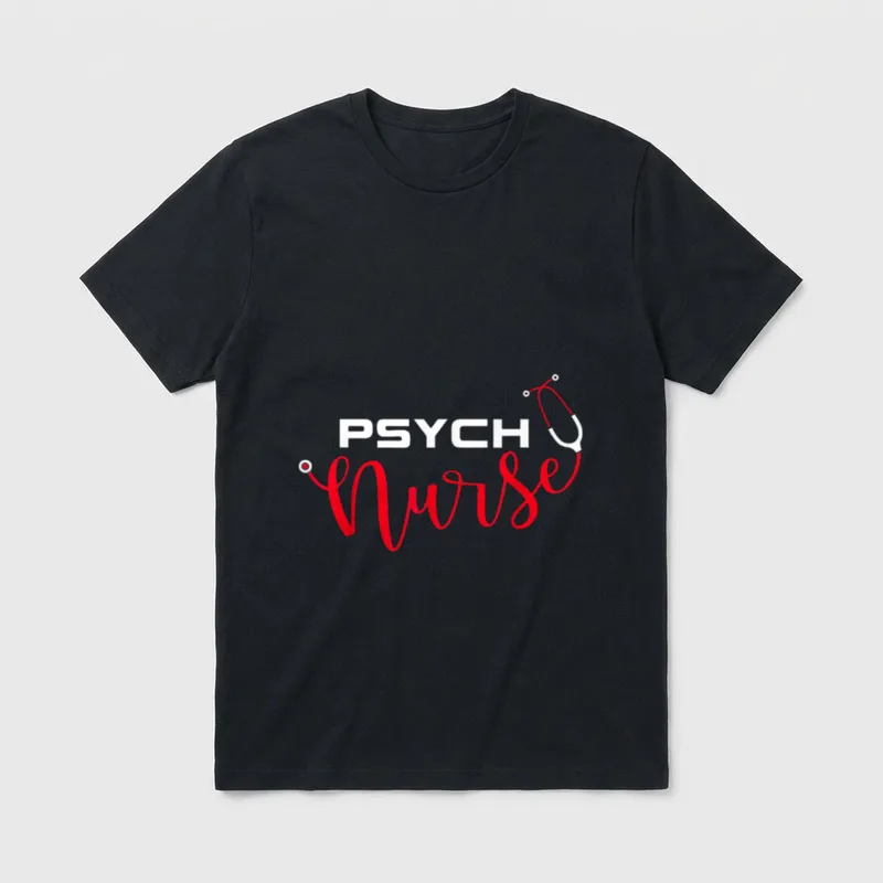 Psychiatric Nurse Stethoscope Psych T-Shirt – Classic T-Shirt in Black
